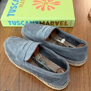 SCAROSSO BLUE SUEDE LOAFERS